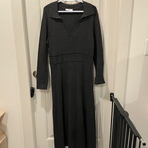 RICKI’S Sweater Dress Fit & Flare Long Sleeves V-neck  CHARCOAL GREY XL